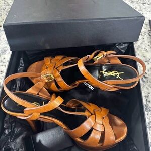 Saint Laurent Women's Brown Leather Heels